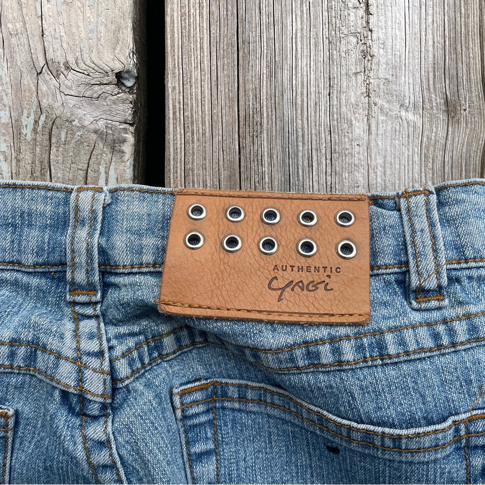Drop Dead Sexy Lace-Up Flare Jeans in Light Blue - Picture 5 of 7